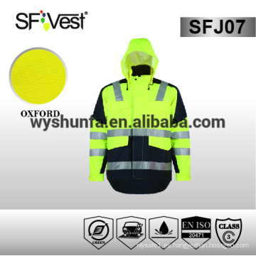 Alta visibilidad chaqueta de seguridad lleva ropa suave ropa Jacke impermeable con relleno acolchado 3m cinta reflectante